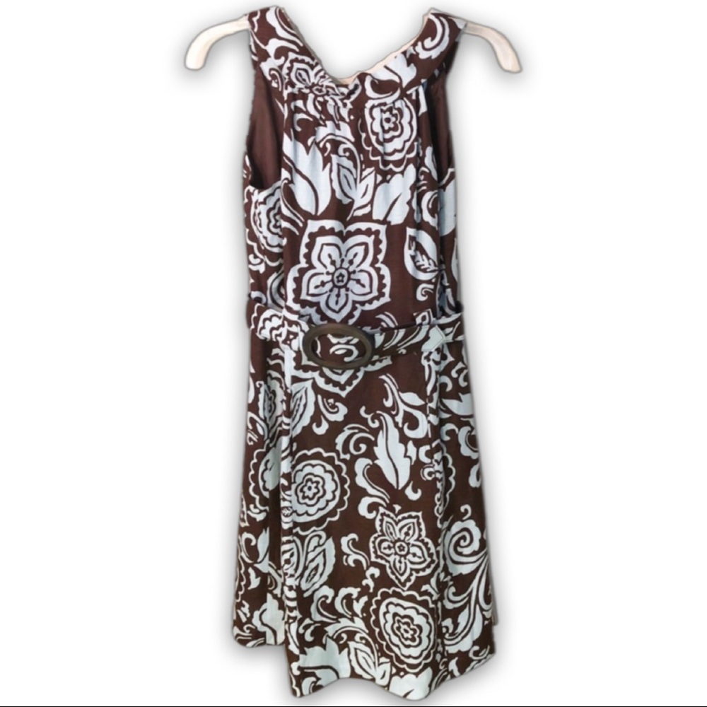 Willow Glenn | Floral print belted dress pockets